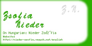 zsofia nieder business card